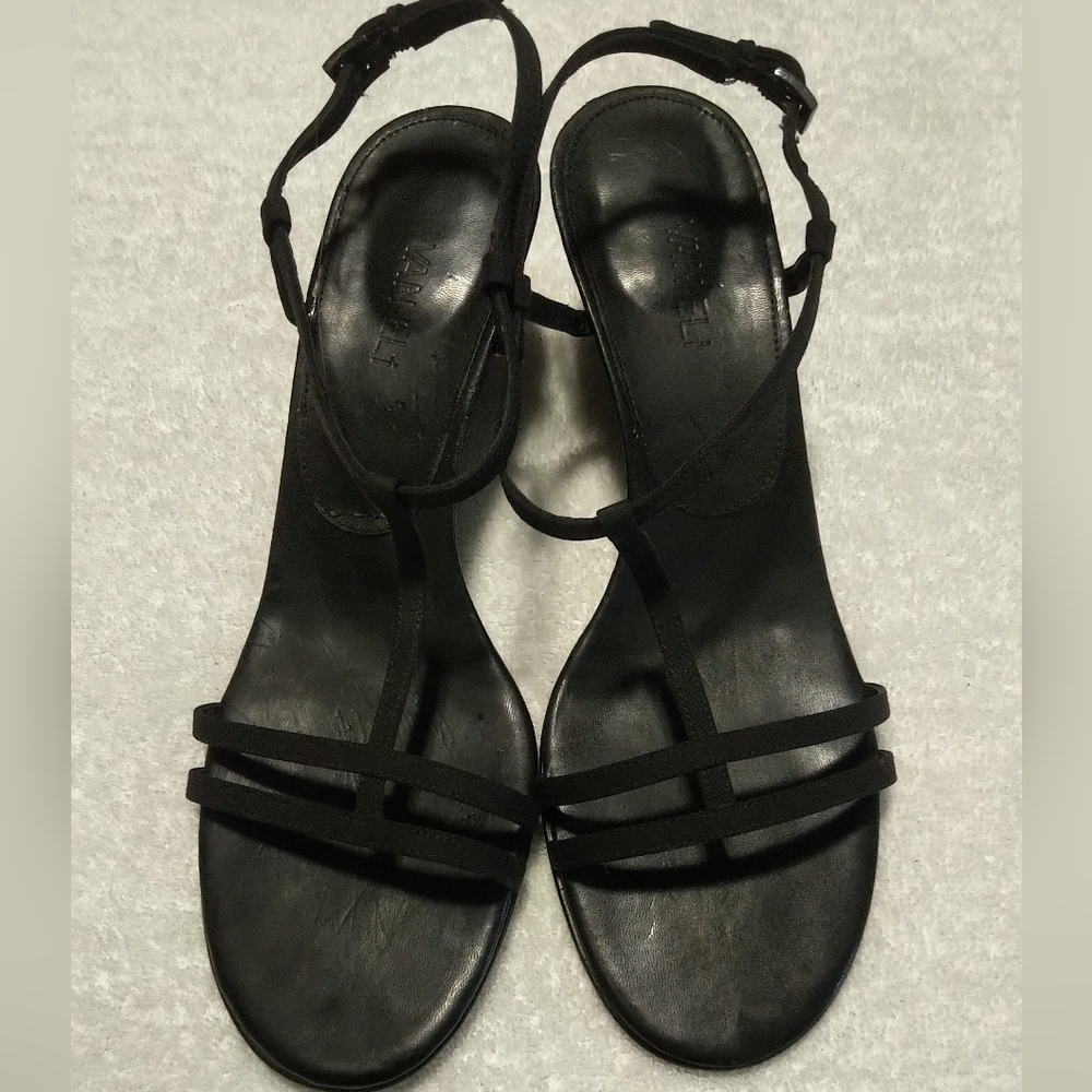 Vaneli Black Women's Strappy Slingback Sandals